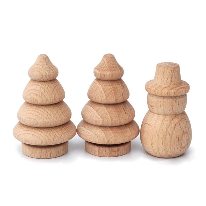 Unbemaltes Holz Baum Steckpuppen Baum Holz Rohling zum Bemalen Basteln Dekoration