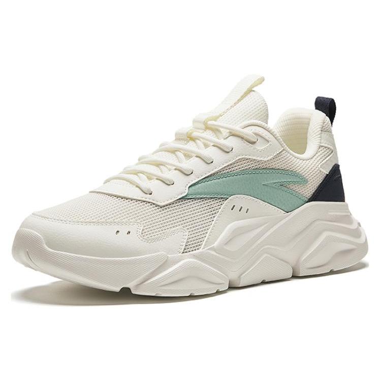 Anta Life Collection Cushioning Slip Resistant Low Top Casual Shoes Men's White Teal Blue 912428809-1