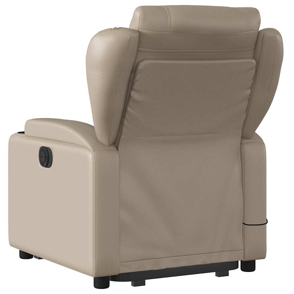 Electric Recliner with Lift Function Cappuccino Faux Leather