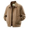 Męska Kurtka Pilotka z Pranego Bawełny z Kołnierzem Baseballowym - Odzież Wierzchnia Stylu Wojskowego na Wiosnę/Jesień