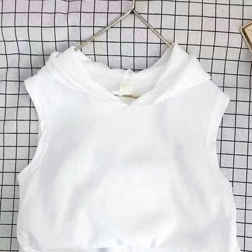 Girls Cotton Cartoon Print Tank Top And Shorts Set Fashionable Summer Two Piece Outfit For Kids 90cm