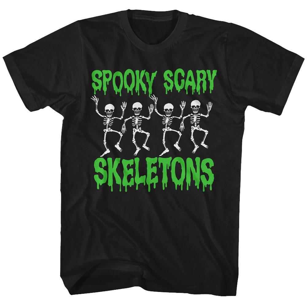 Spooky Scary Skeletons Green Name Logo Drips Men s T Shirt S