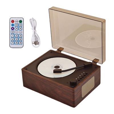 Retro CD Player Rechargeable Support CD BT USB 3.5mm AUX Portable CD Player Bluetooth-Compatible 5.0 Desktop CD Player for Phone