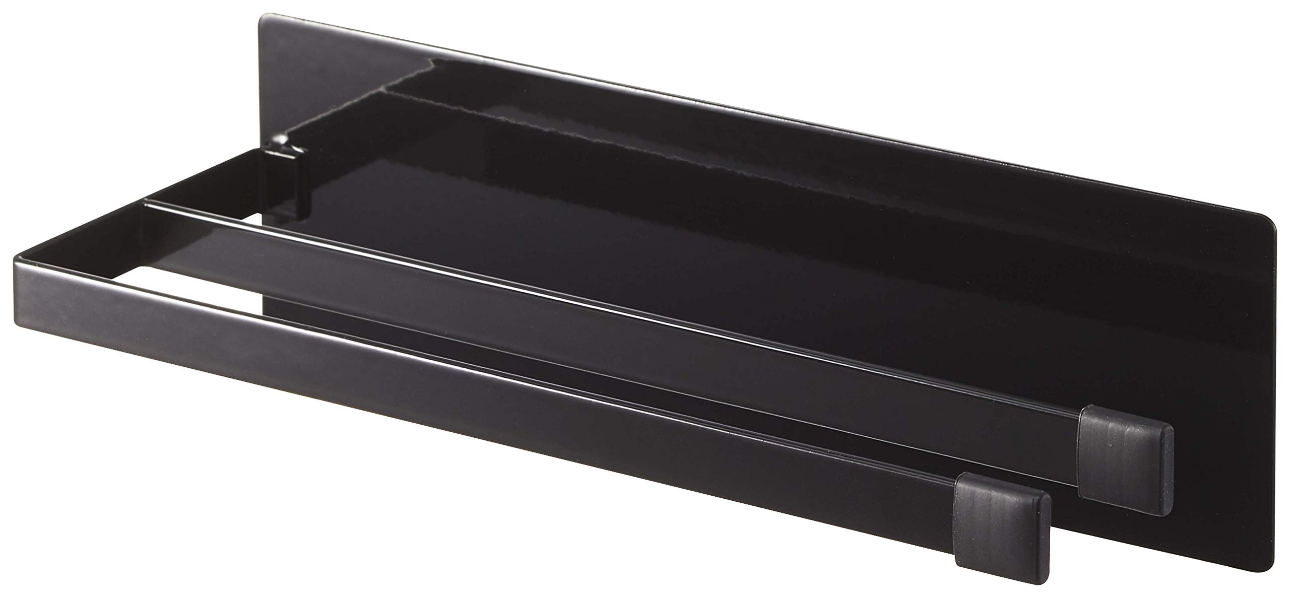 

Yamazaki Magnetic Dishcloth Hanger, Slim, Black, Approx. W20 x D7.5 x H6cm, Tower-Shaped, Floating Storage, Easy Installation, Product Number: 5143