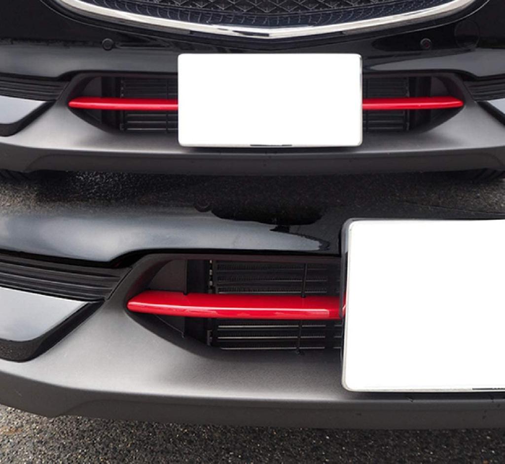 LAIEN Front Lower Grille Garnish (2-Piece Set) for Mazda CX-5 (KF Series) and CX-8 (KG Series), Custom Exterior Bumper Grille Accessories, Red