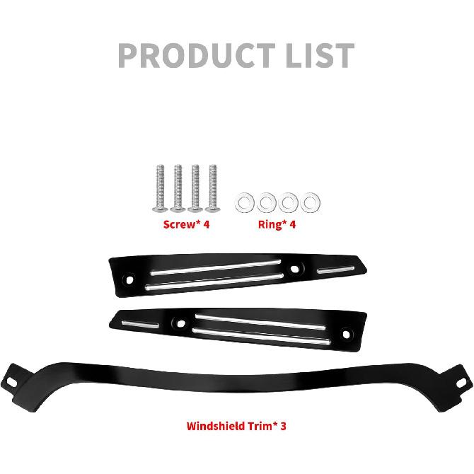 HDBUBALUS Motorcycle Split Windshield Trim Side Trim Kit Fit for Harley Road Glide CVO FLTRU FLTRX 2015-2024