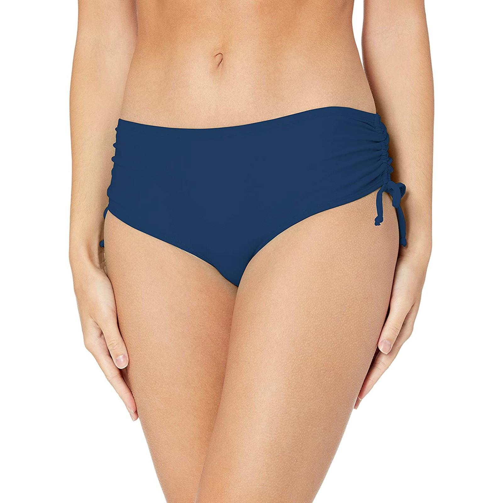 

Women s Adjustable Side Tie Bikini Bottoms Swimwear Briefs with Ruched Detail for Comfortable Fit and Stylish Design S Темно-синій
