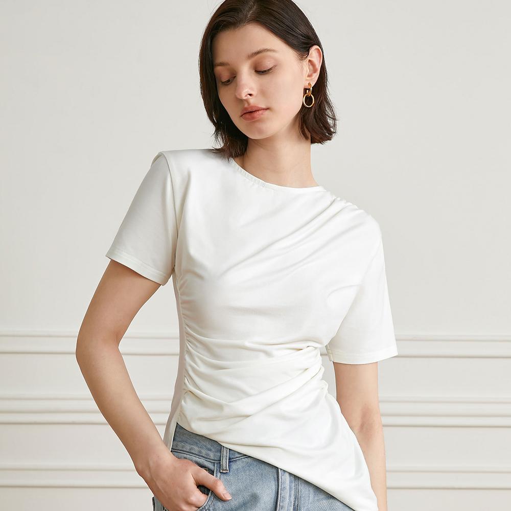Waiwaiaiem Yy_Asymmetric Fitted Top_White