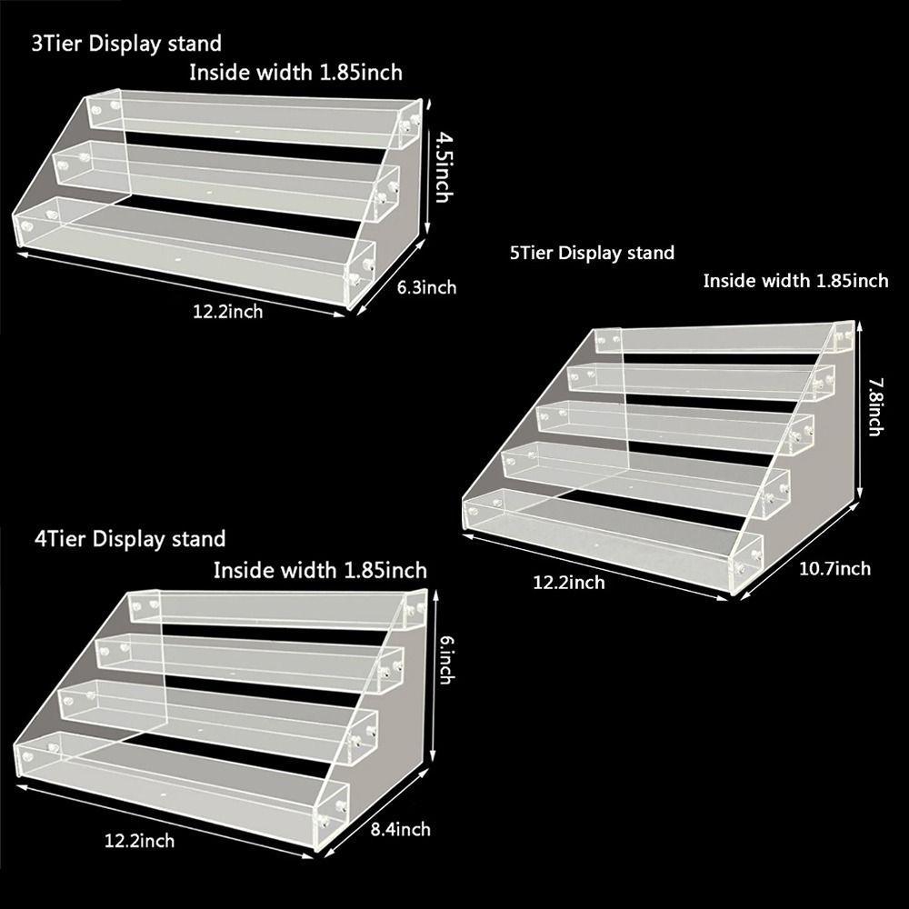 3/4/5 Tier Desktop Display  Risers Stand Clear Makeup Shelves Collection Display Stand  Tabletop