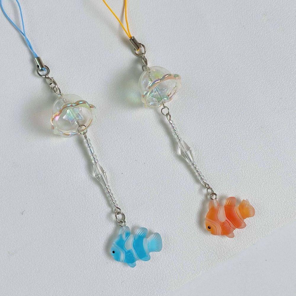 Handmade Beaded Phone Chain Strap Acrylic Material Keychain Phone Lanyard  Bag Ornament