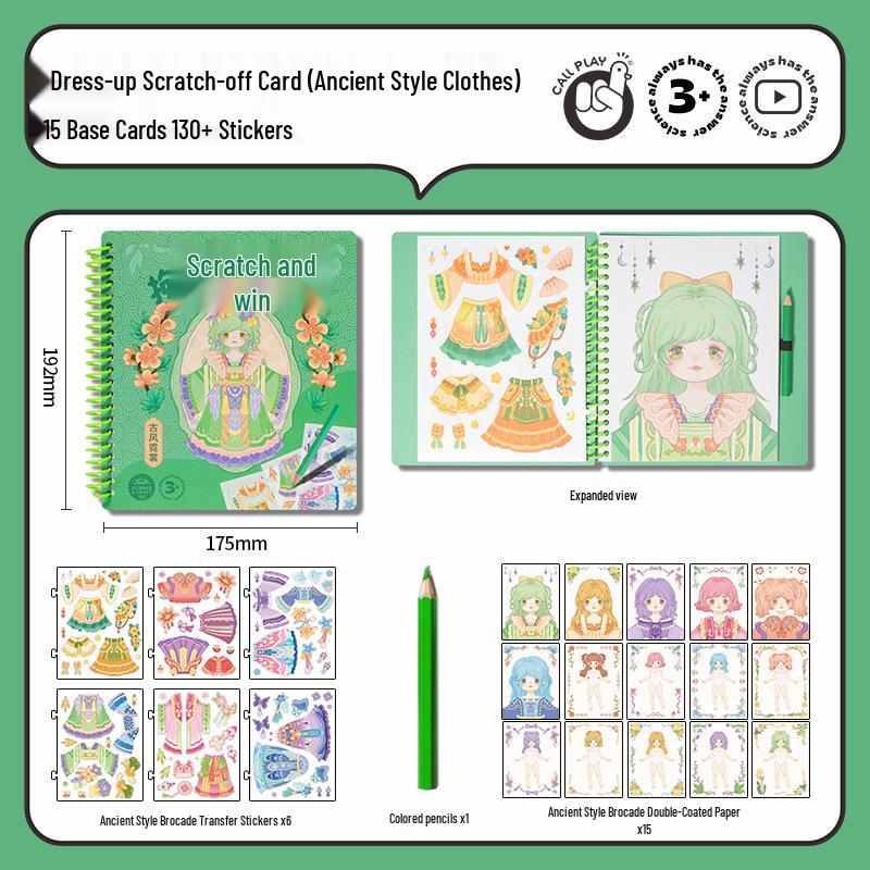 KedaYa Kids  DIY Dress-up Scratch Art Sticker Book for Girls