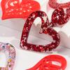 Valentine's Day Sequins Hollow Love Heart Acrylic Earrings for Women Romantic Peach Statement Drop Earring Sweet Jewelry Gifts