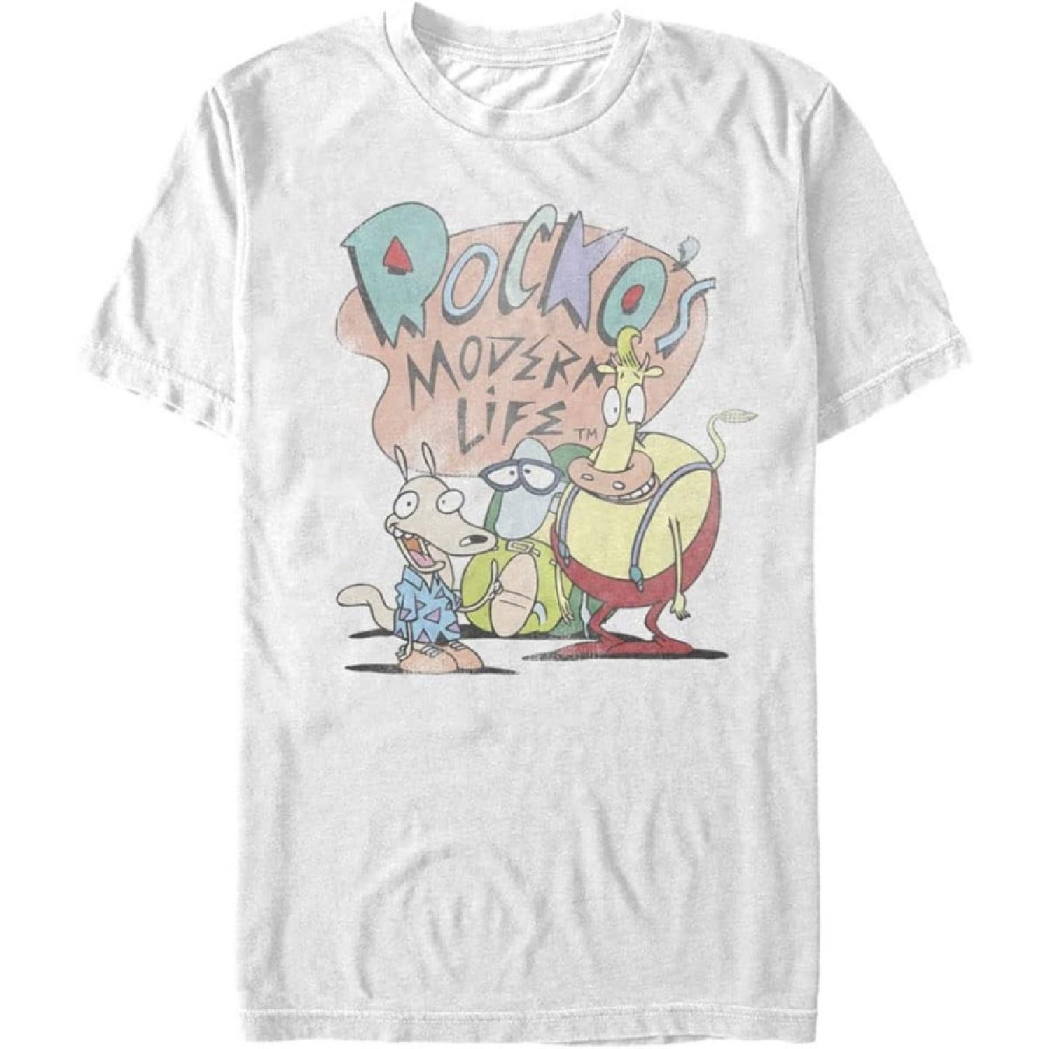 Nickelodeon Big & Tall Rocko s Modern Life Men s Tops Short Sleeve Tee Shirt XXXXXL белый