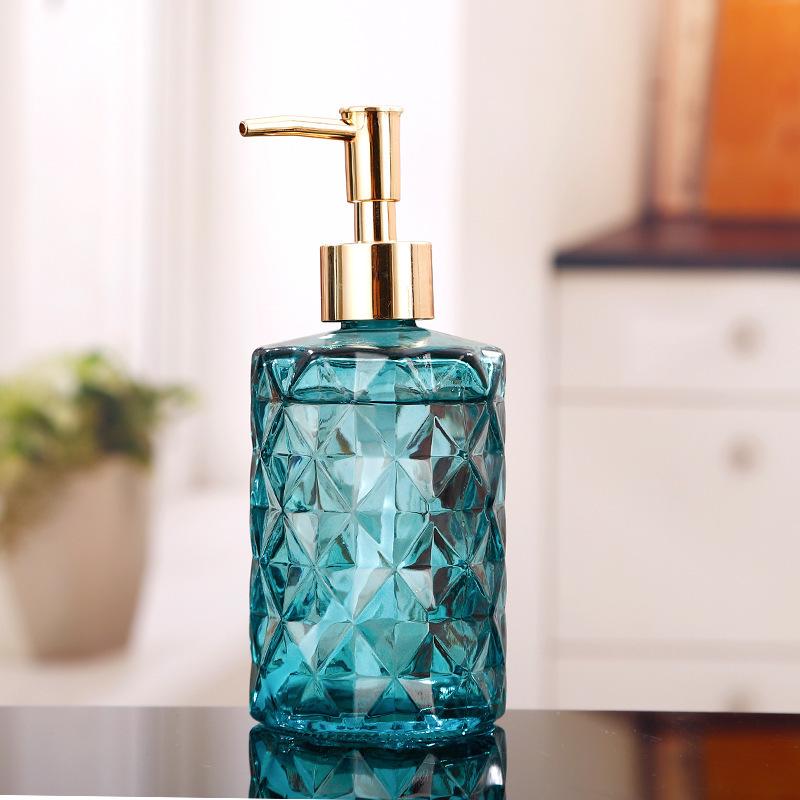 Elegant Oval Glass Pump Bottle for Shampoo, Shower Gel, Soap, and Hand Sanitizer