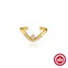 Minimalist Stud-Embellished Cartilage Clip Earring Women Sterling C-Shaped Ear Cuff Fashionable Non-Piercing