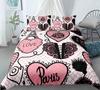 Paris Tower King Queen Duvet Cover Famous Buildings In France Bedding Set For Adults Pink Romantic 2/3pcs Polyester Quilt Cover