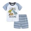 Sommer neue Jungen Cartoon Tierdruck Set gestrickte Baumwolle Kinder Rundhals Shorts Zweiteiler Set
