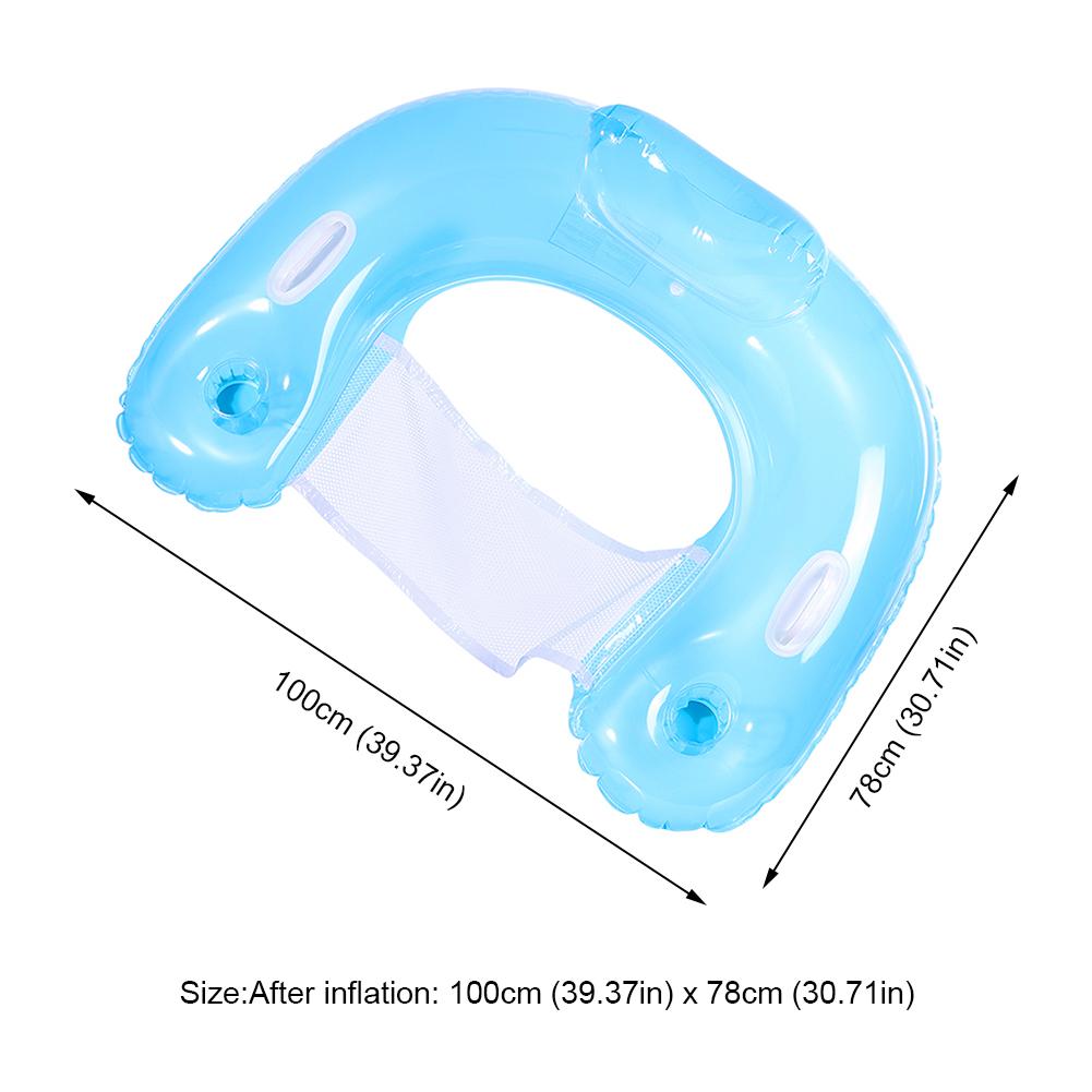 Pool Floaties with Cup Holders and Handles Floating Pool Chair Pool Raft for Adults Swimming Pool Party Summer Water Fun