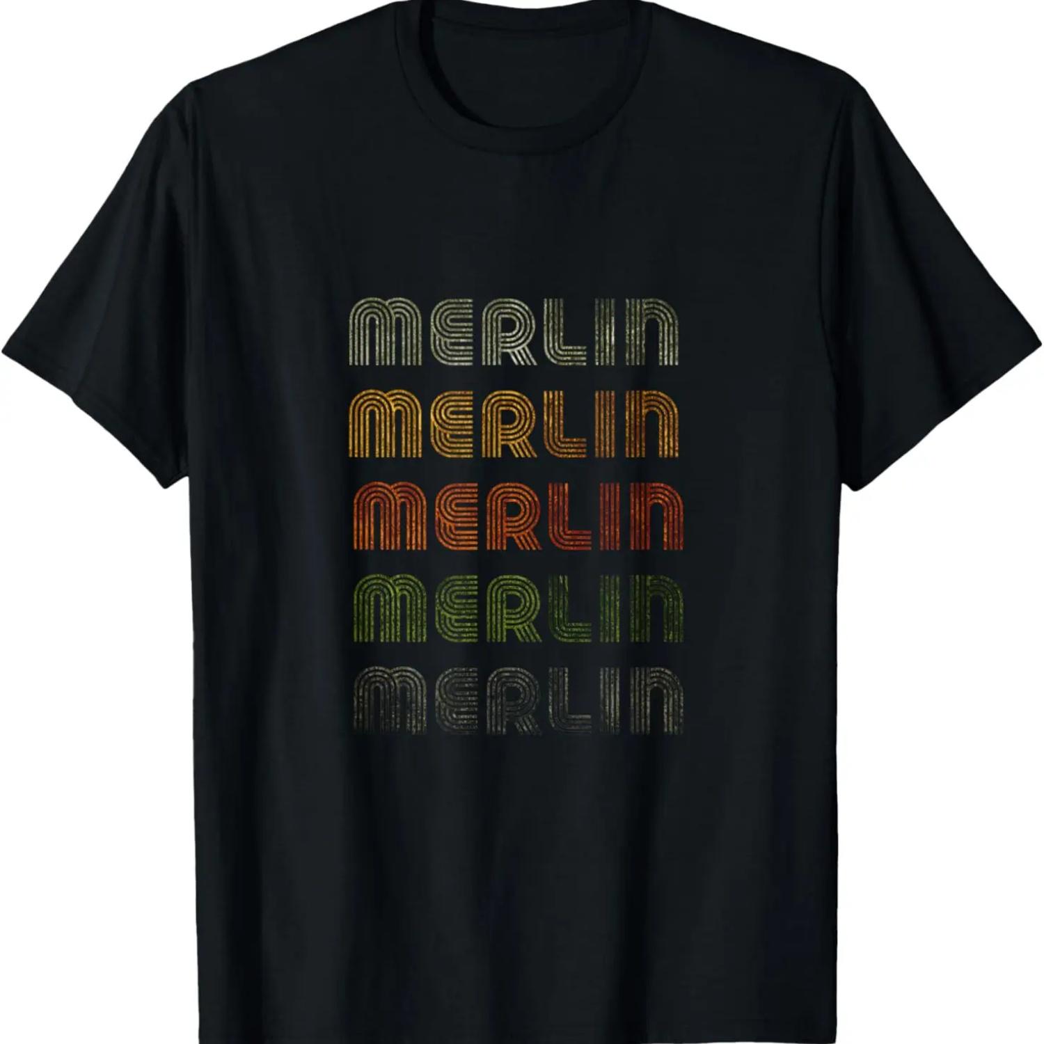 Love Heart Merlin Tee Grunge_Vintage Style Black Merlin T-Shirt S