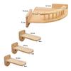 Cat Corner Shelf with 3 Steps Set Wall Mounted Cat Bed Perches Hammock for Sleeping Climbing Scratching Pet Wooden Furniture