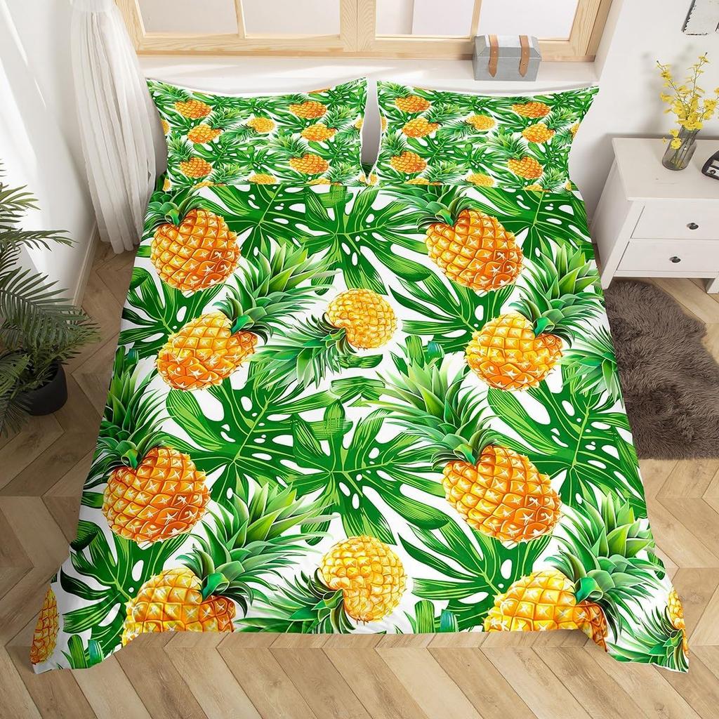 Funda Nórdica de Dibujos Animados Naranja Juego de Ropa de Cama de Naranjas Frescas Para Niños Niñas Funda de Edredón de Frutas Cítricas Dibujo Animado Tamaño Completo Queen
