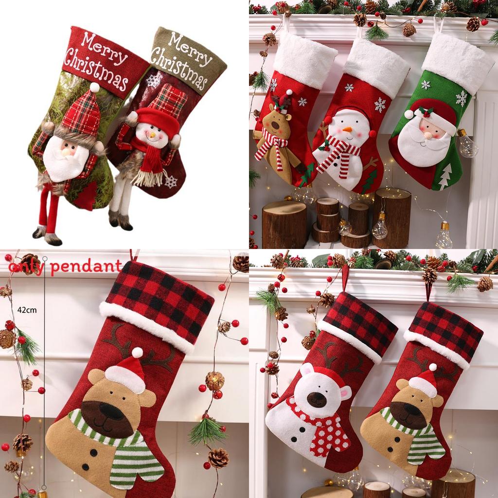 Süße Nikolaus Schneemann Rentier Socken Form Anhänger Für Feiertagsdeko