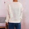 Women's Fashionable Casual Cute Wave V-neck Decoration Flower Button Knit Cardigan Sweater Jacket