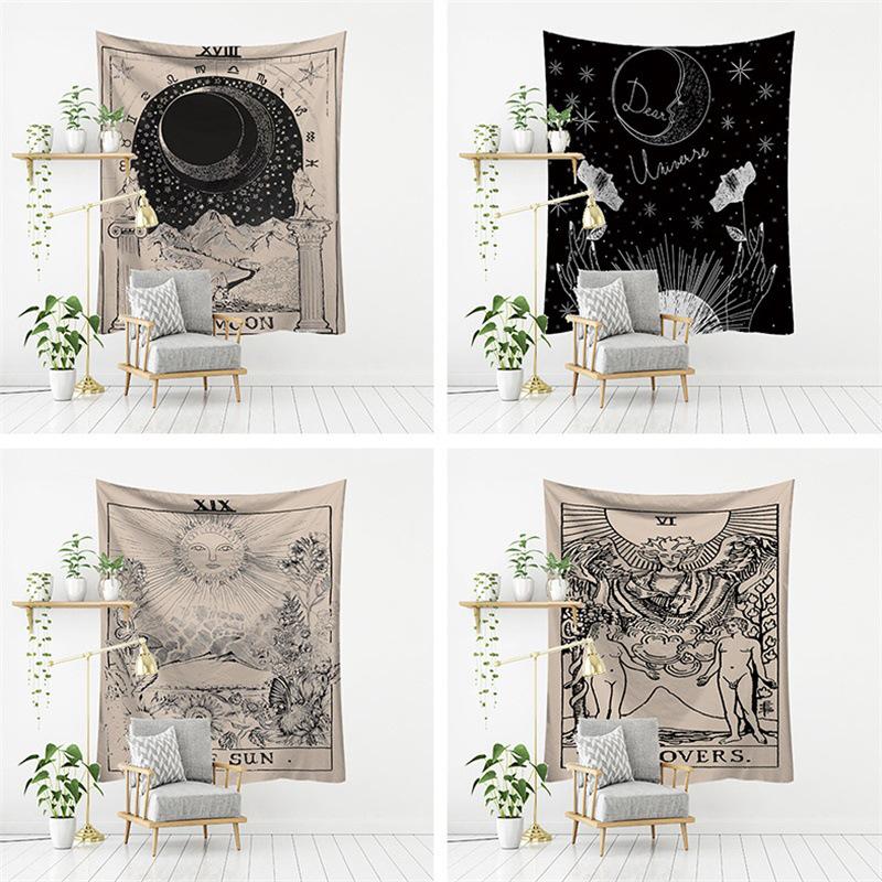 European Tarot Card Series Wall Tapestry - Decorative Polyester Landscape Hanging Cloth