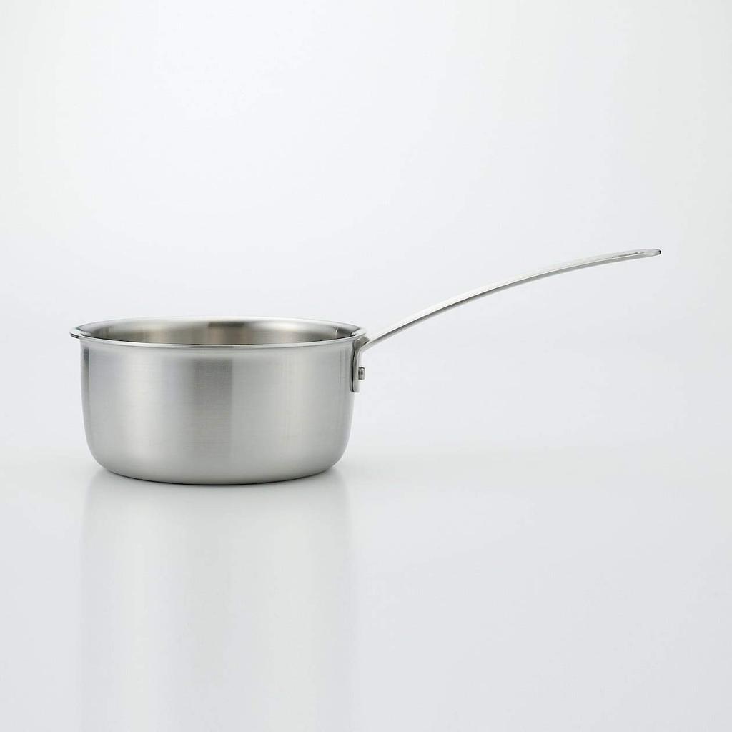 MUJI Dreischichtiger Edelstahll-Aluminium-Kochtopf, ca.. 1,5L, ca.. 36cm B x 13cm H, 82219920, Silber