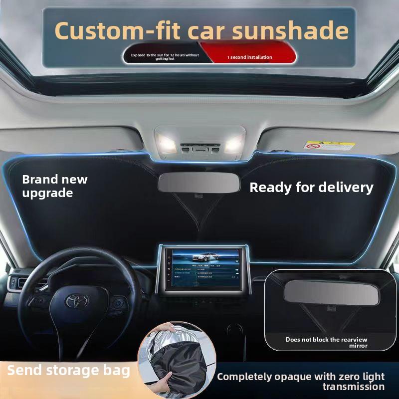 Foldable Car Windscreen Sunshade Heat-Insulating Thickened Sun Protection Curtain