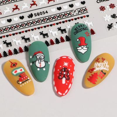 Nagelaufkleber, exquisites Muster, lebendige Farbe, langanhaltende Wirkung, entfernbar, leicht anzubringen, dekorativer Weihnachtselch aus PVC