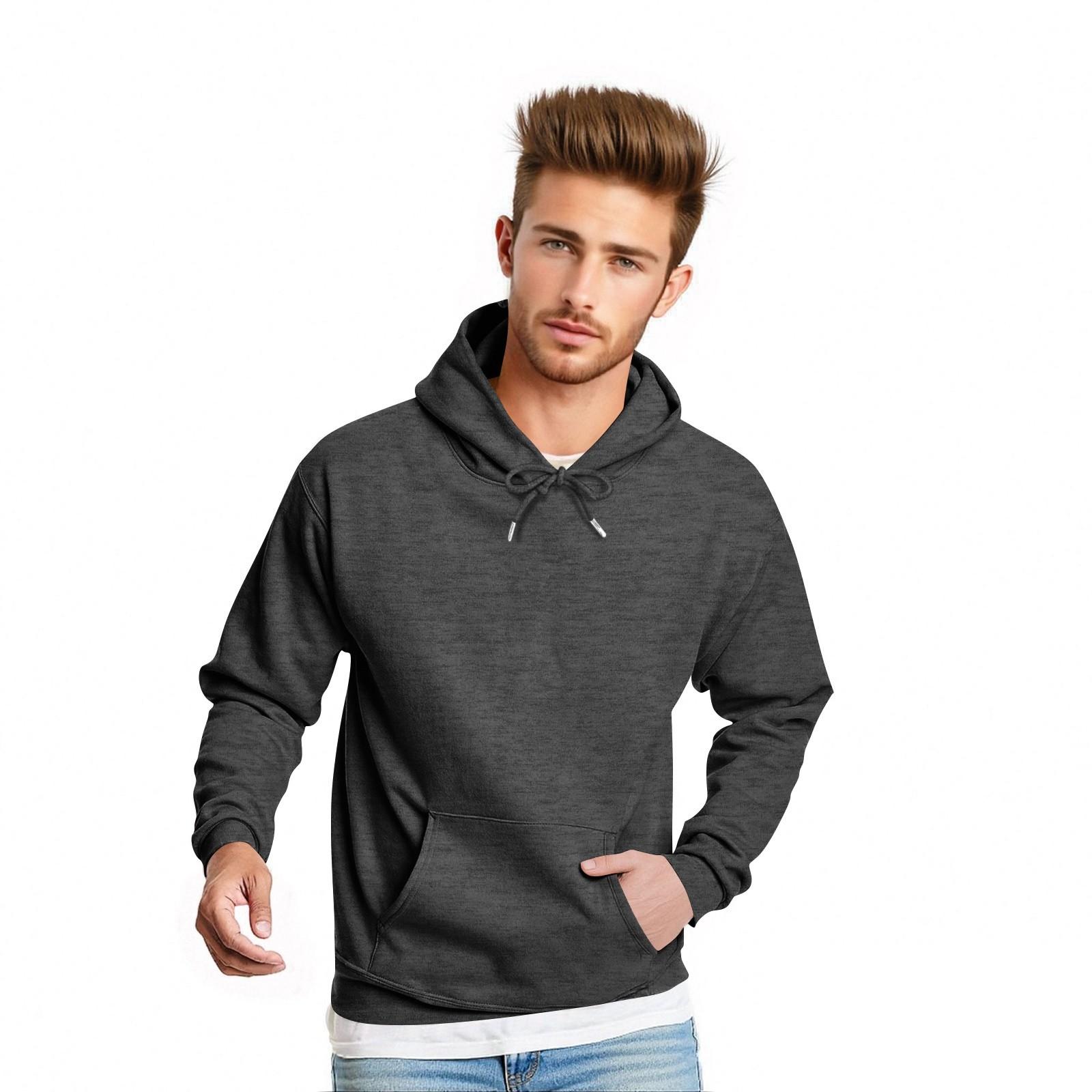 

Мужская модная свободная толстовка, повседневный топ с длинным рукавом, однотонный L