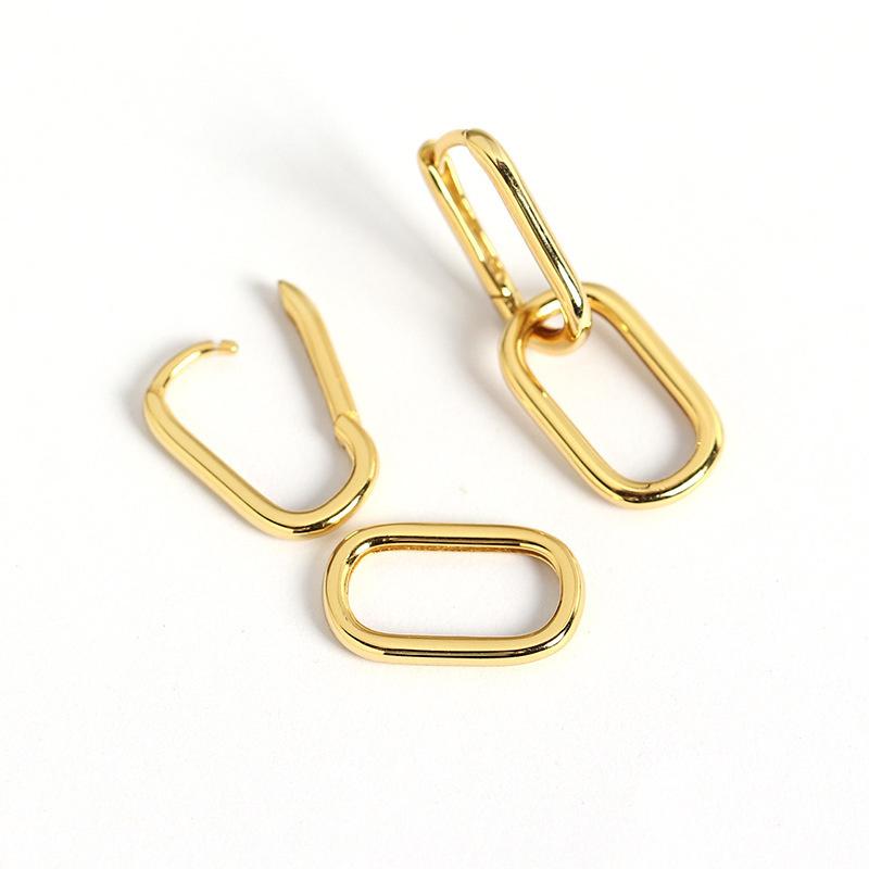 Japanese And Korean Style Classic Fashion Geometric Square Interlocking Earrings