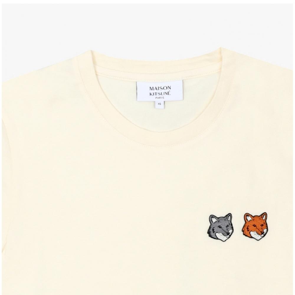 Maison KiTsune Women Double Fox Head PaTch T shirT P702
