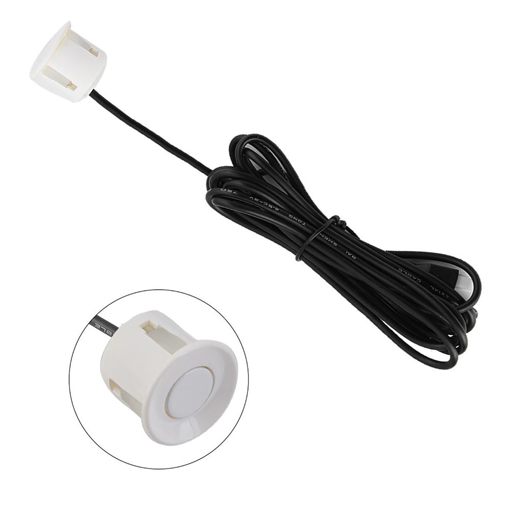 Car English Voice Broadcast Reverse Backup Parking Detector System with 4 Radar Sensor White