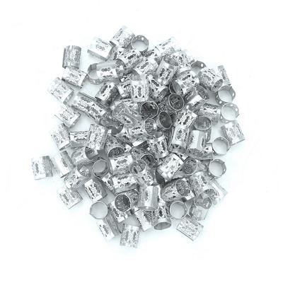 100pcs Adjustable Hair Braid Beads Rings Cuff Hair Beauty Decoration Tool Wig Accessory Silver