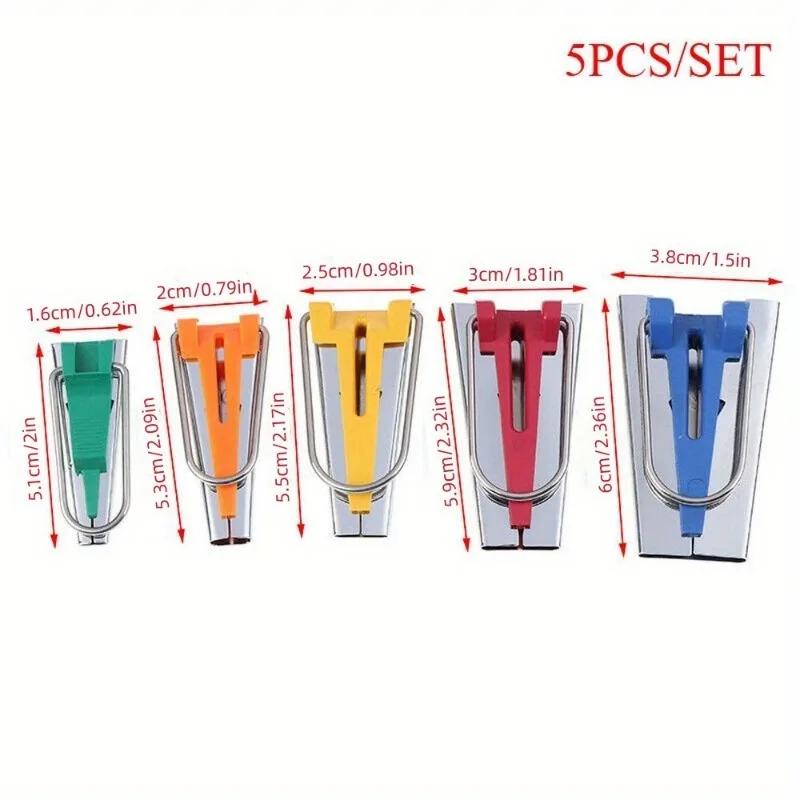 4/5pcs Set Bias Tape Maker Splicing Cloth Maker Binding Tool Overlocking Stitch Quilting Sewing Accessories DIY Craft