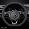 AUX1  38cm Leather Car Steering Wheel Cover Interior Accessories For KIA EV6 Stinger RIO Sorento Picanto Ceed Borrego Syros K4 K5