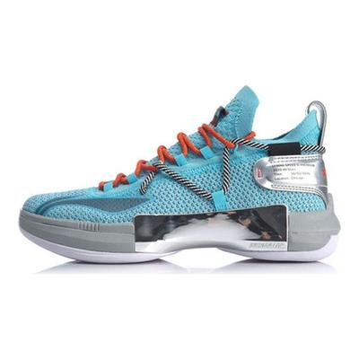 Li Ning Flash 6 Premium Comfortable Versatile Durable Breathable Mid-Top Basketball Shoes Men Sneaker Crystal-Blue ABAQ001-3