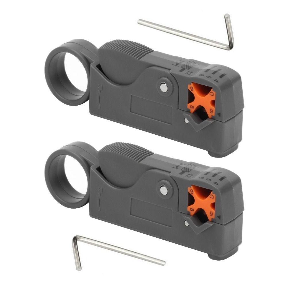 2PCS ABS and Carbon Steel RG6 RG11 RG58 RG59 Stripper Rotary Coax Stripper Durable