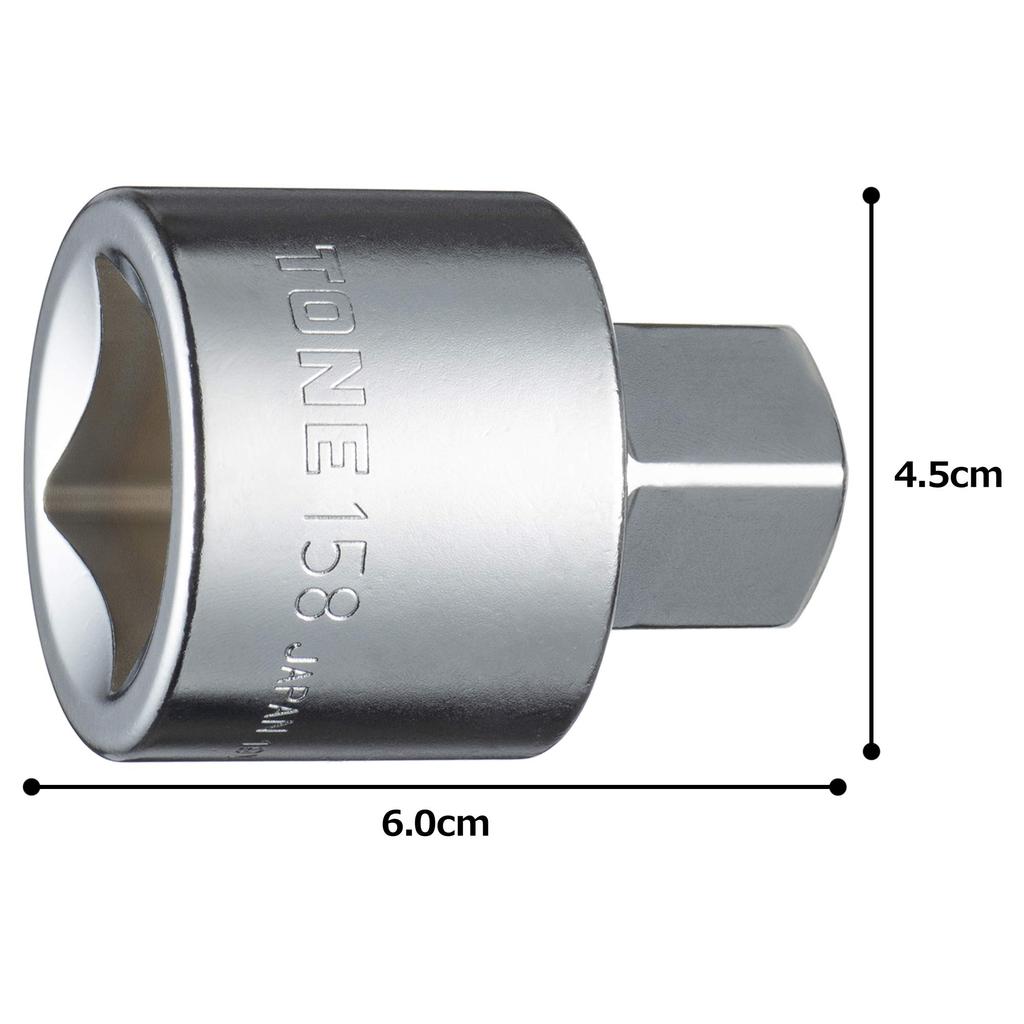 TONE Socket Adapter 158 Drive 25.4mm(1") &19.0mm(3/4")