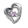 [Dancing Stone] Heart Stone Silver Top Only SETS-8703 White Gold Color