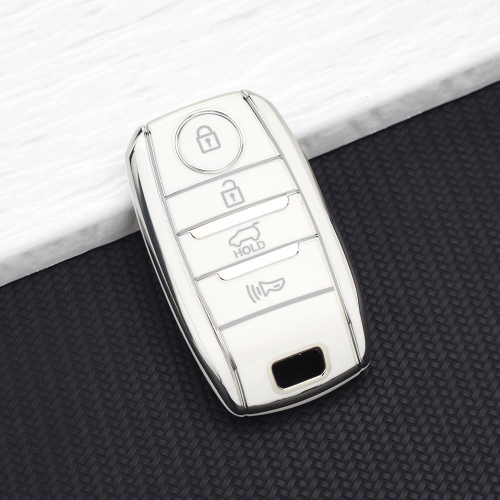 4 Buttons Premium TPU Car Key Fob Cover Protective Shell For Kia K3S KX5 KX3 Cerato Ceed Rio Optima Sorento Niro Soul Key Chains