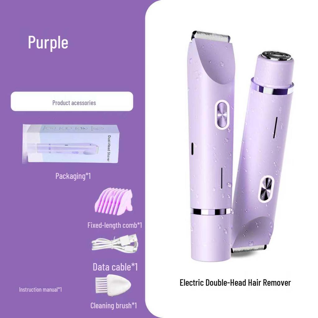 Waterproof Electric Women's Double Head Shaver for Bikini, Underarms, and Intimate Areas