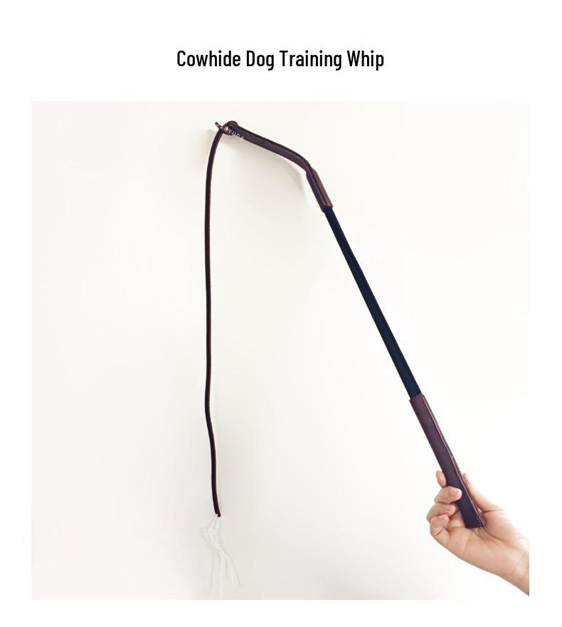 Genuine Leather Suede Dog Training Whip Toy - Tear-Resistant and Interactive