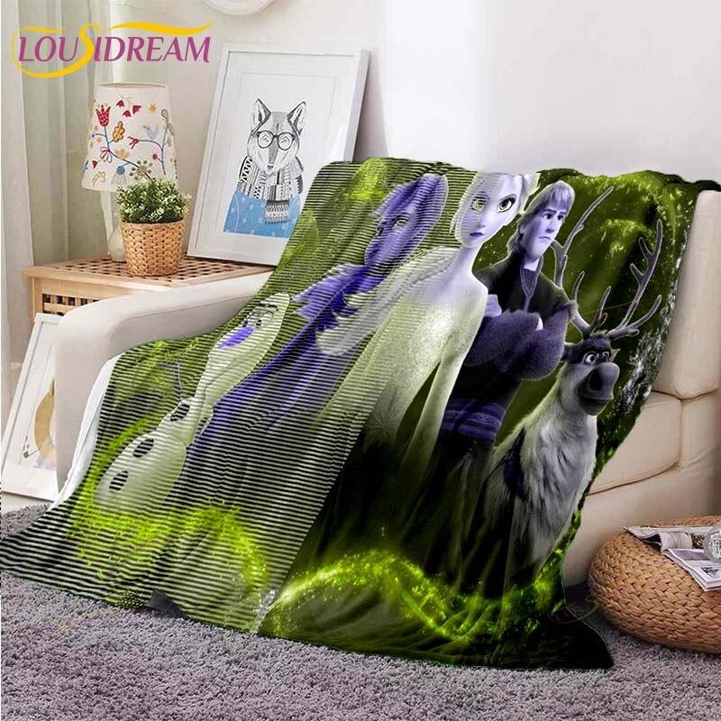 3D Cartoon Frozen Blanket Ultra Lightweight Soft Plush Flannel Throws Blanket for Sofa Bed Couch Best Office Gifts