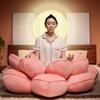 Lotus Sitting Cushion Blue Comfortable Flower Futon Mat Filling Cotton Floor Mat Sofa Large Cushions for Adult Kids Home Decor