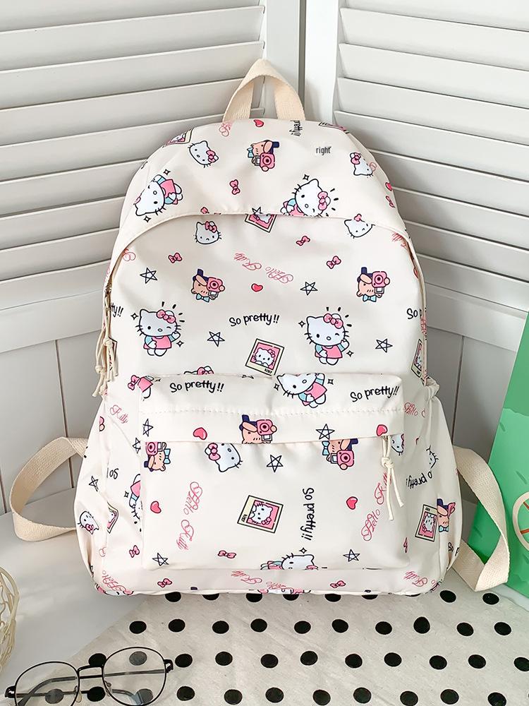 

Large Capacity KT Cat Cartoon Backpack for Girls and Students Bag Only Without Pendant білий/вершковий