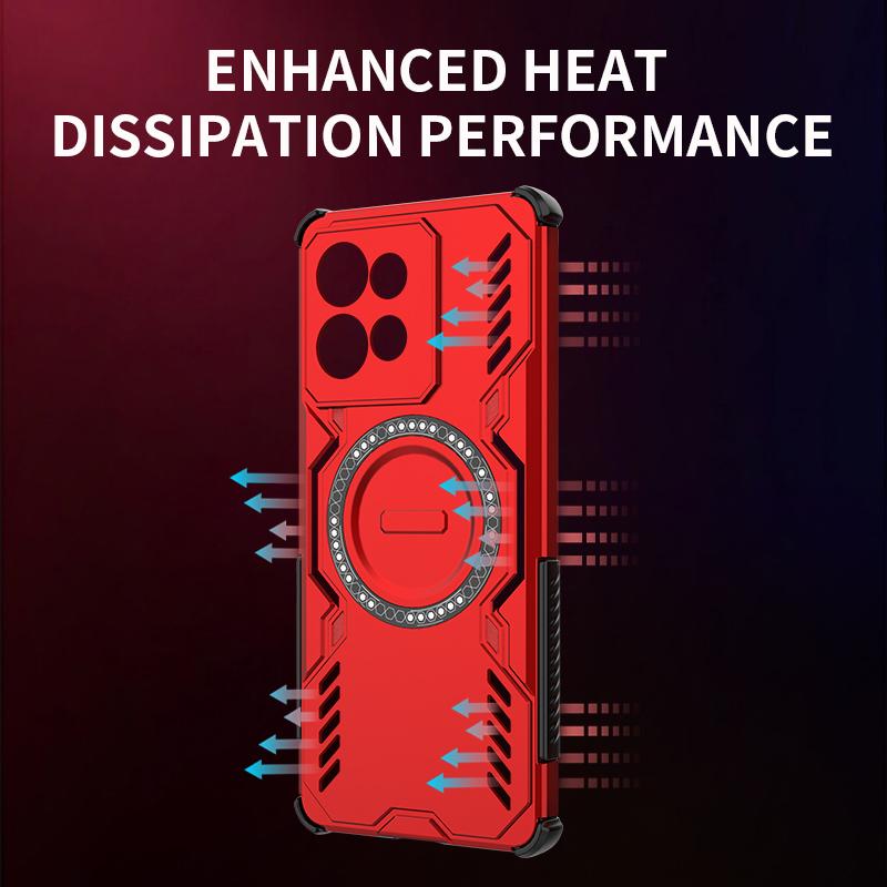 KEYSION Dutý kryt pro odvod tepla pro Motorola Edge 50 5G 50 Neo Magnetické chlazení Nárazuvzdorný kryt na telefon pro Edge 50 Fusion