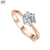 Verlobungsringe für Frauen Braut Kristall KupferGold Farbe Eheringe Zubehör Schmuck Koreanischer Modeschmuck R014